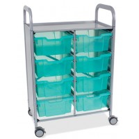 Callero Shield Antimicrobial Double Trolley with Deep Trays